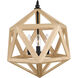 Lante 3 Light 17 inch Black and Wood Pendant Ceiling Light