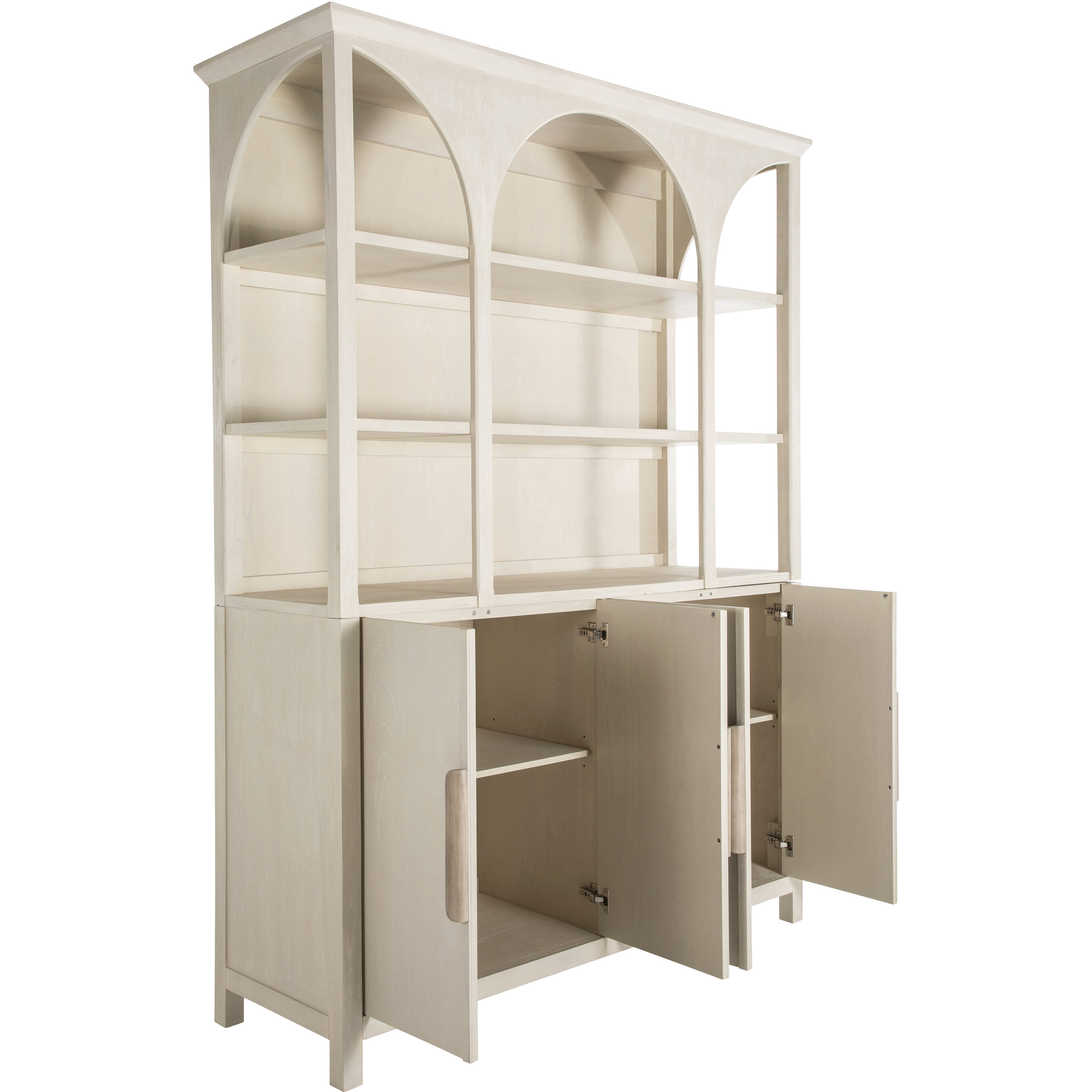 Edison Cerused White and Natural Bay Cabinet