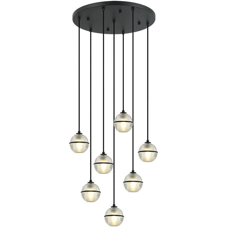 Misty 7 Light 19.25 inch Matte Black Pendant Ceiling Light