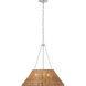 Marie Flanigan Corinne LED 24 inch Polished Nickel Woven Hanging Shade Ceiling Light in Natural Wicker