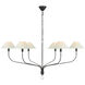 Amber Lewis Griffin LED 42 inch Bronze and Chocolate Leather Tail Chandelier Ceiling Light, Extra Large