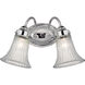 Fluted Glass 2 Light 13 inch Polished Chrome Bath Vanity Wall Light