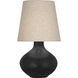 June 30.75 inch 150.00 watt Matte Obsidian Glaze Table Lamp Portable Light in Buff Linen