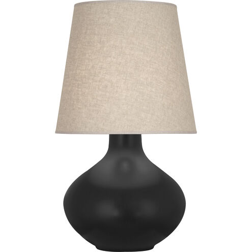 June 30.75 inch 150.00 watt Matte Obsidian Glaze Table Lamp Portable Light in Buff Linen