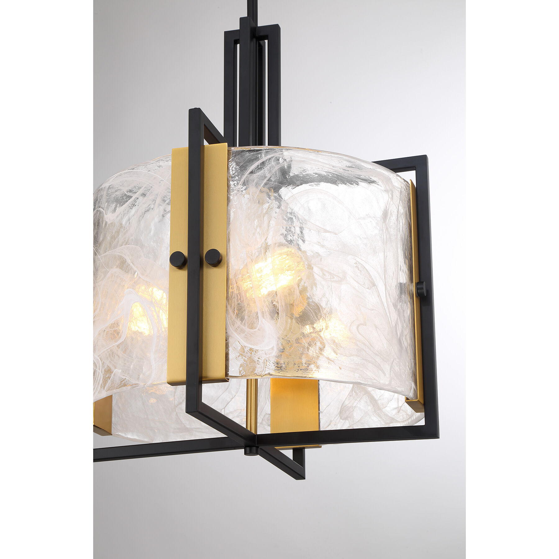 Hayward 3 Light 16 inch Black with Warm Brass Accents Pendant Ceiling Light
