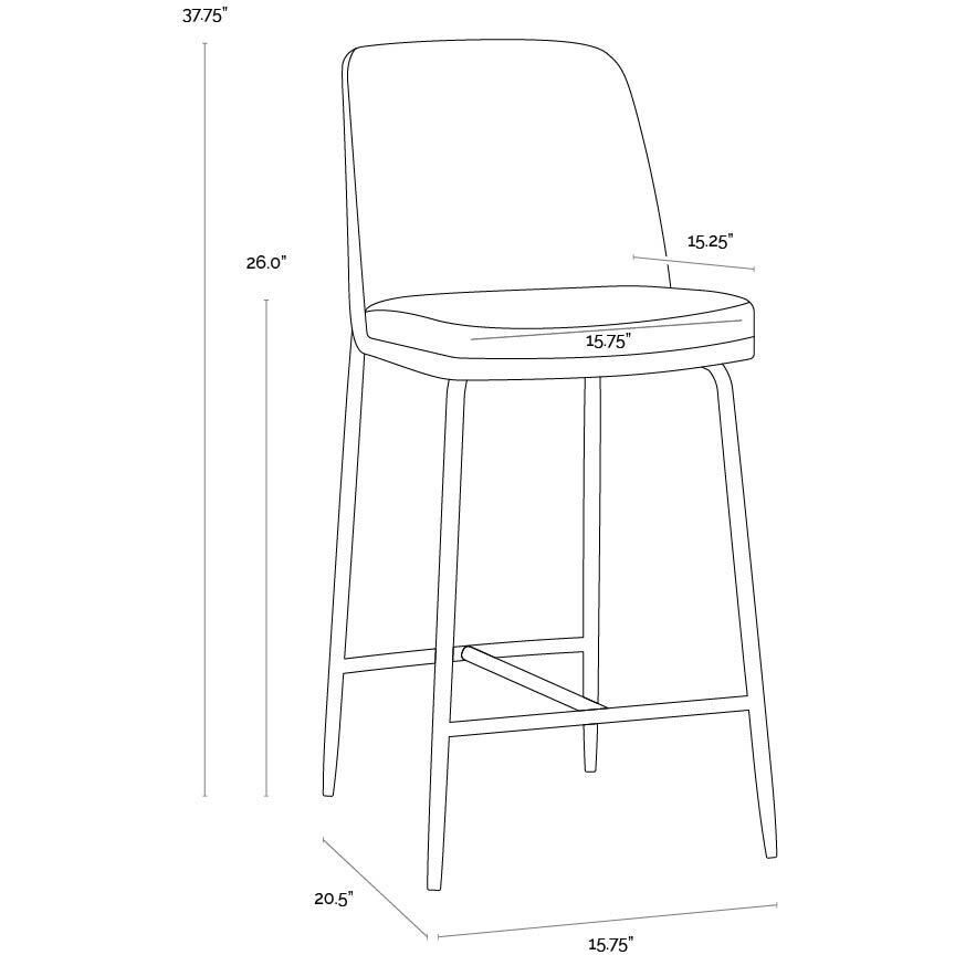 Zeke 37.75 inch Antique Brass / Bergen Olive Counter Stool
