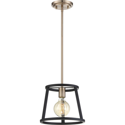 Chassis 1 Light 10 inch Copper Brushed Brass and Matte Black Mini Pendant Ceiling Light