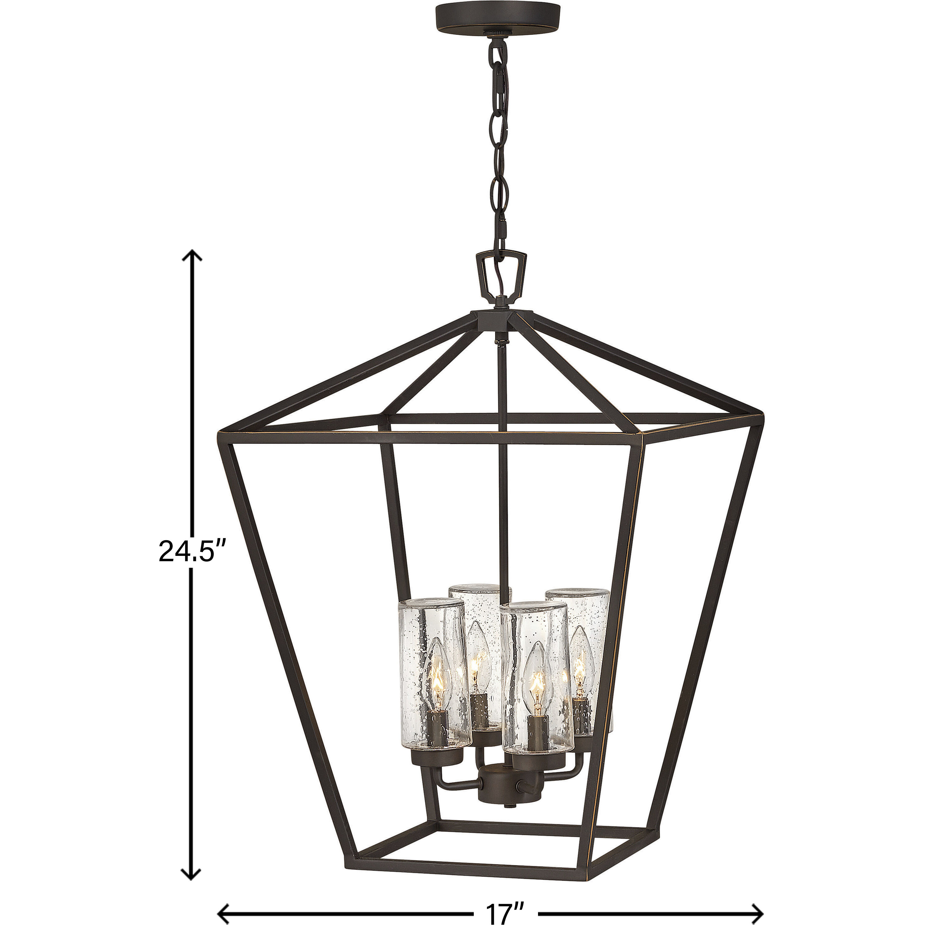 Open Air Alford Place 4 Light 17 inch Oil Rubbed Bronze Outdoor Hanging in Non-LED, Estate Series