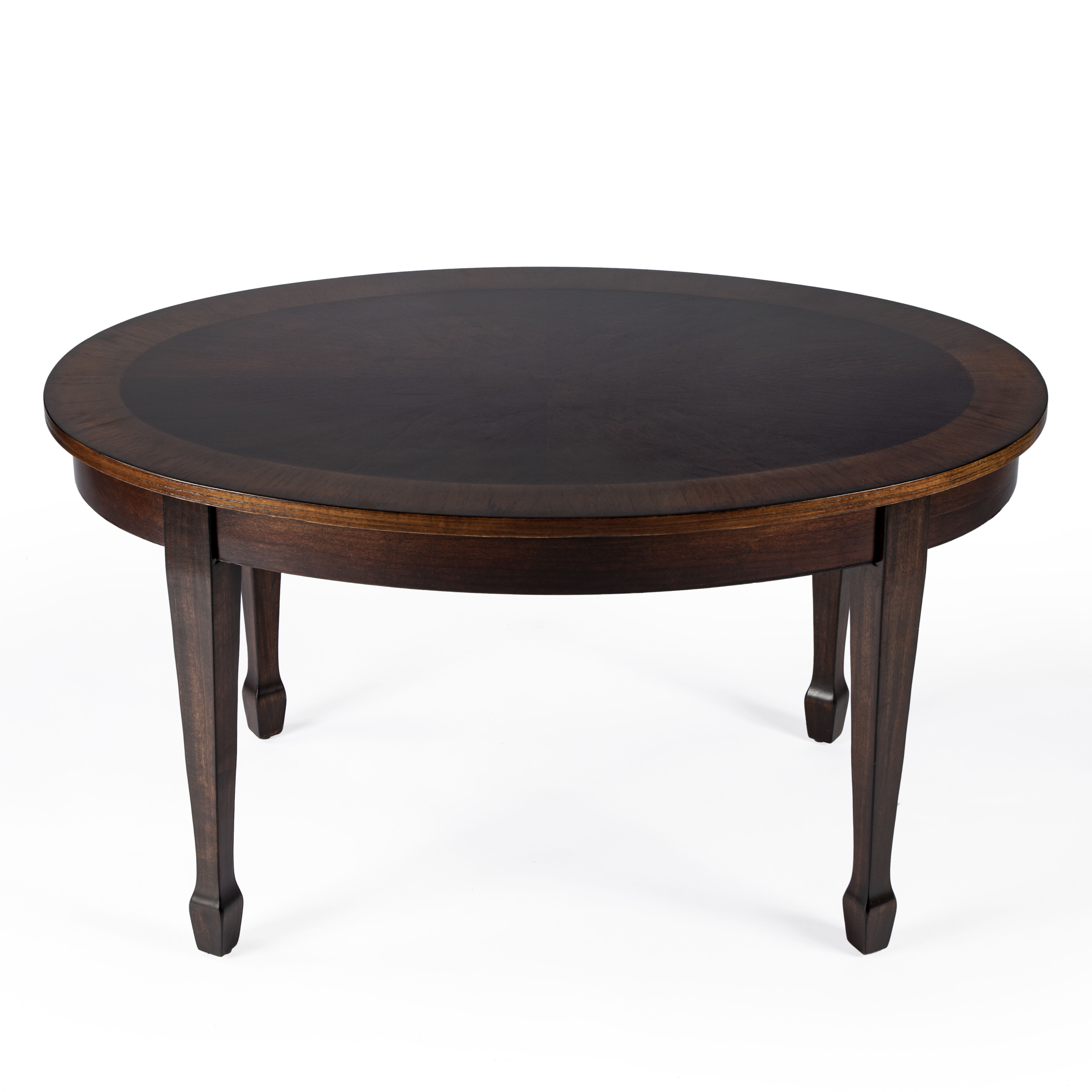 Clayton Oval Wood Coffee Table in Medium Brown