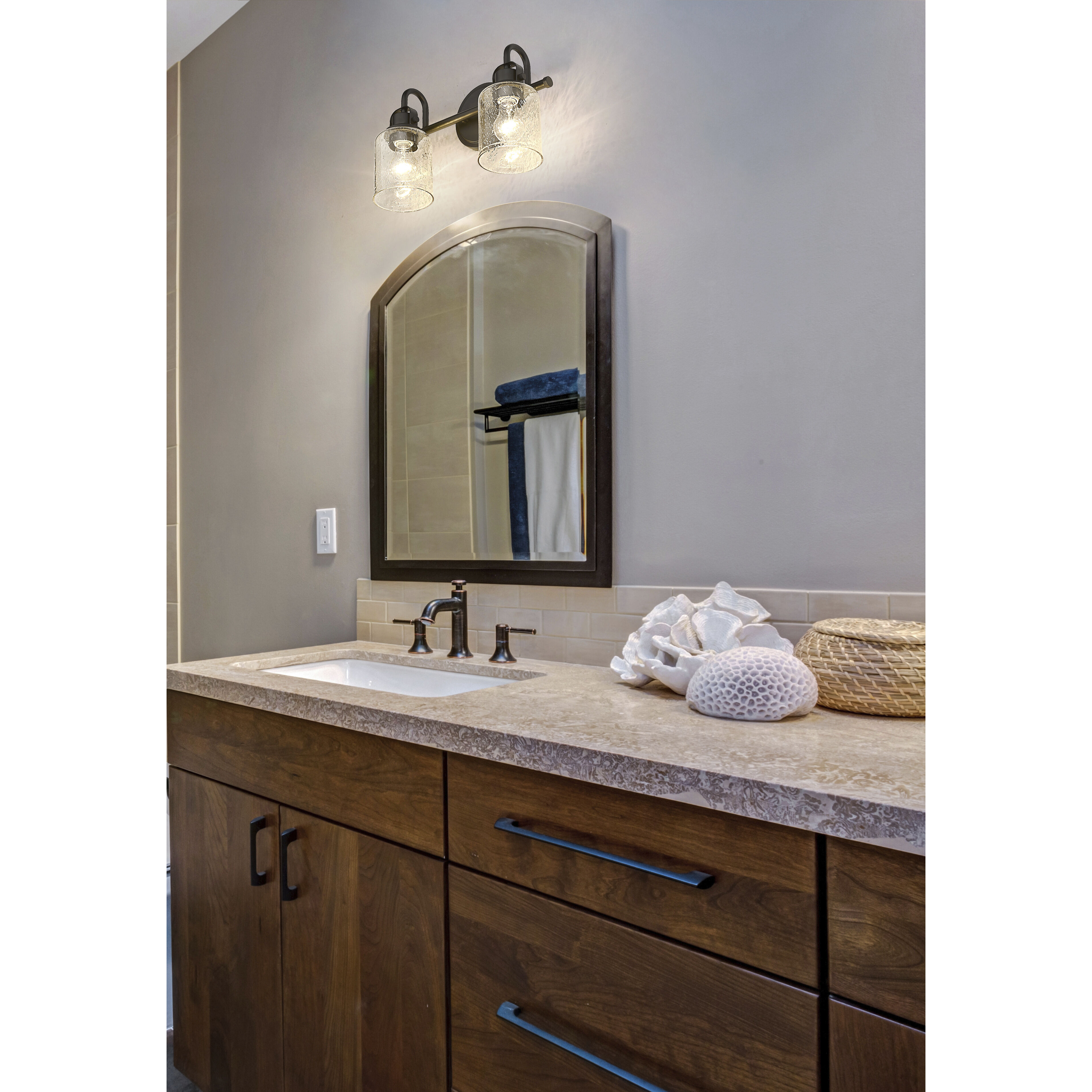 Kinsley 2 Light 14.5 inch Matte Black Bath Vanity Wall Light