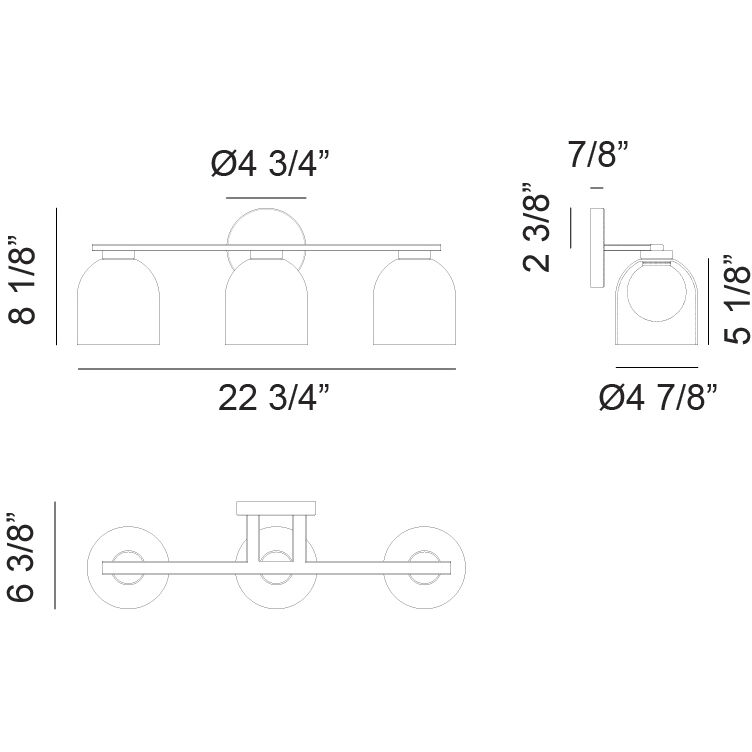 Derbishone Wall Sconce Wall Light in Black and Clear