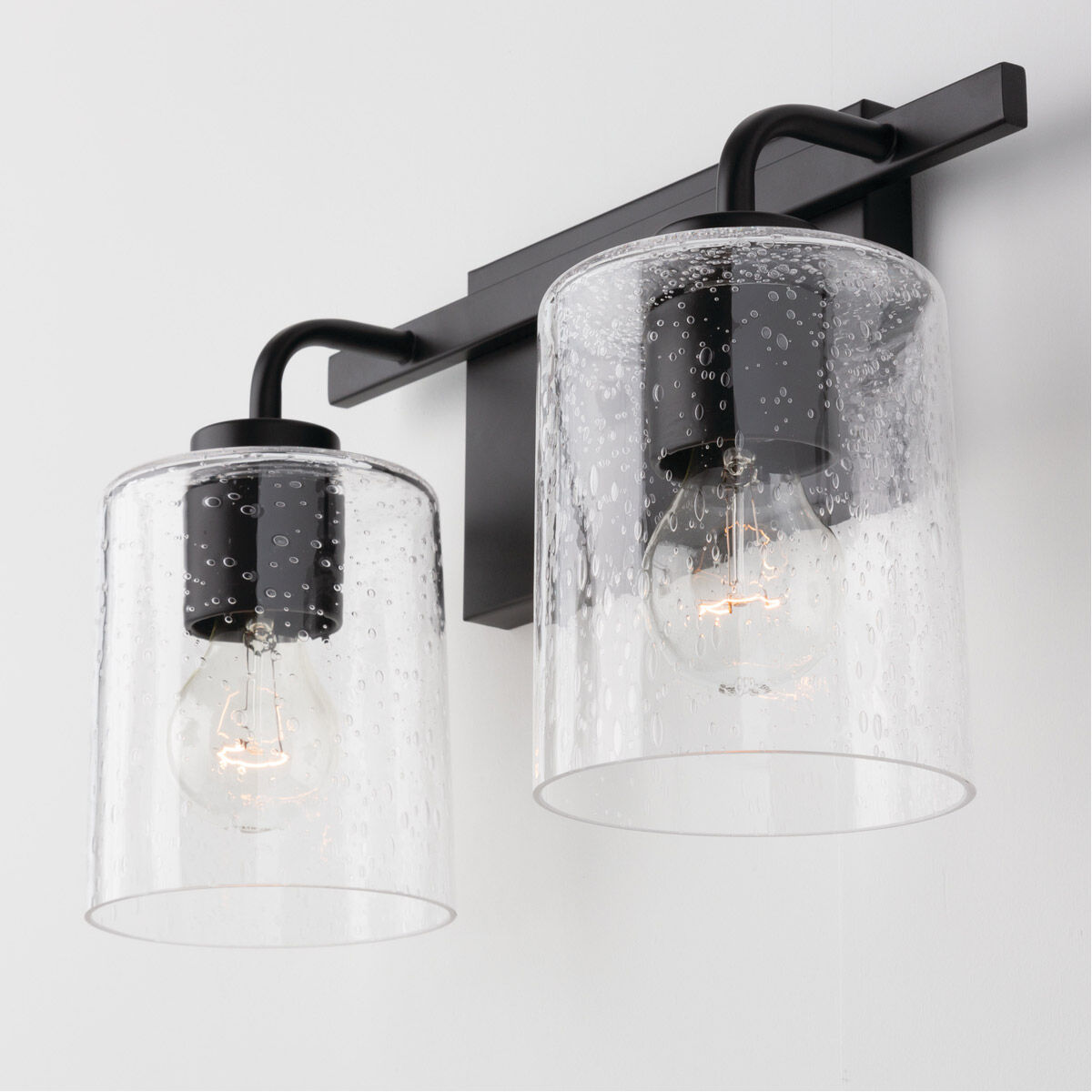 Greyson 2 Light 15 inch Matte Black Vanity Light Wall Light