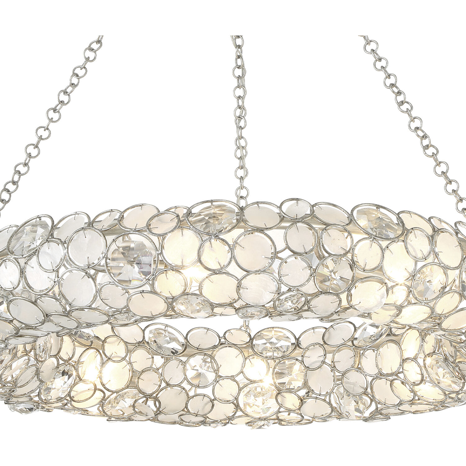 Palla 8 Light 32 inch Antique Silver Chandelier Ceiling Light