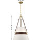 Corinth 3 Light 16.75 inch Warm Brass Pendant Ceiling Light