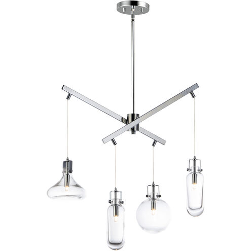 Kem 4 Light 7.5 inch Polished Chrome Multi-Light Pendant Ceiling Light