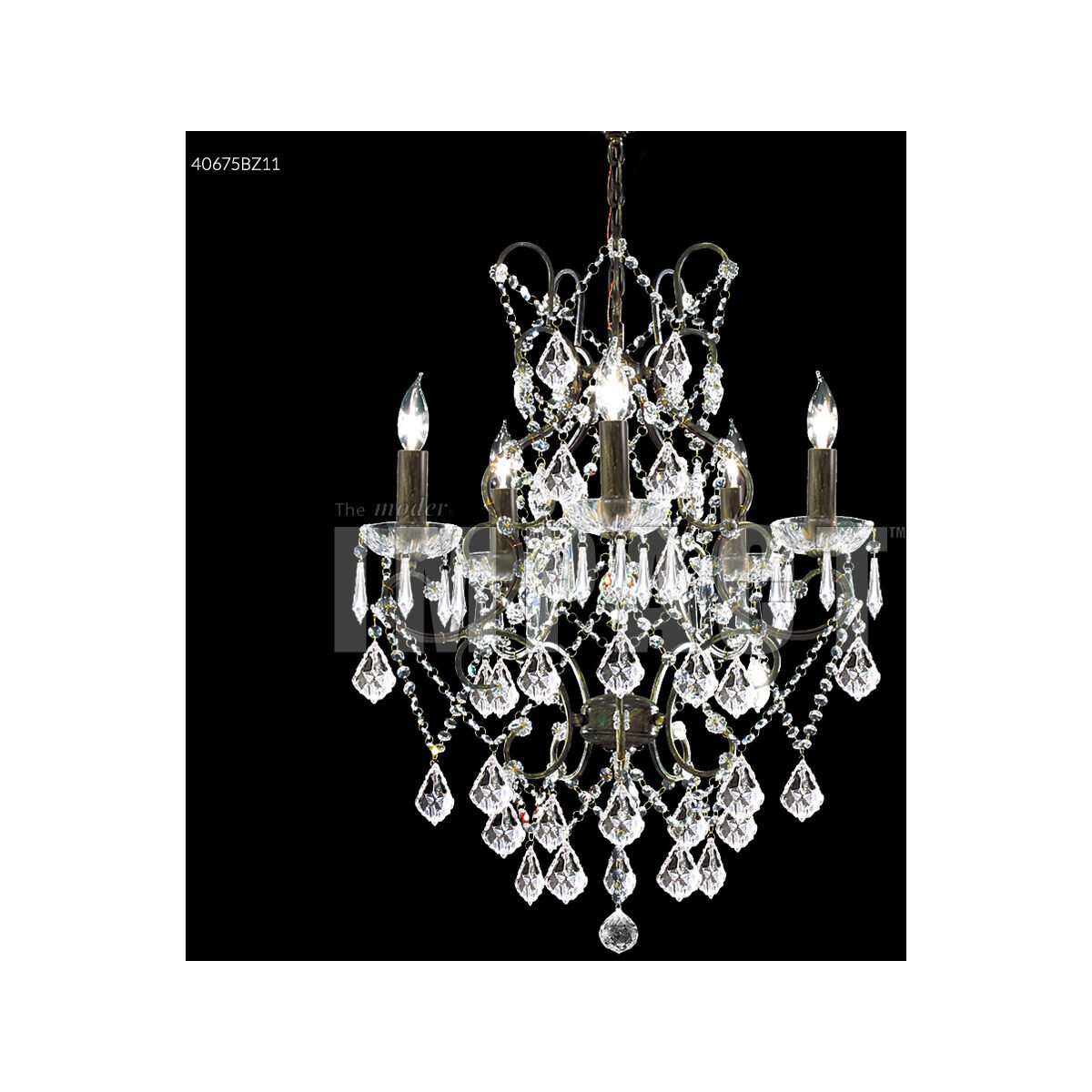 Charleston 5 Light 20 inch Bronze Crystal Chandelier Ceiling Light