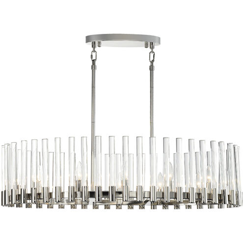 Julian 12 Light 51 inch Polished Nickel Linear Chandelier Ceiling Light