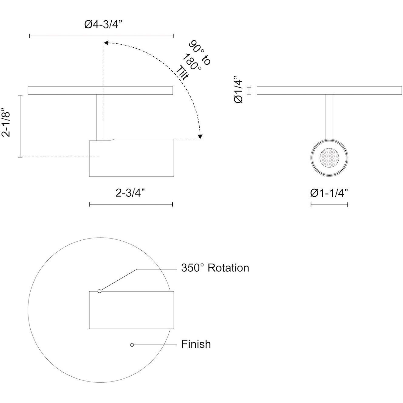 Downey LED 4.38 inch Black Semi-Flush Mount Ceiling Light