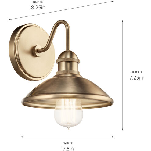 Clyde 1 Light 7.5 inch Champagne Bronze Wall Sconce Wall Light
