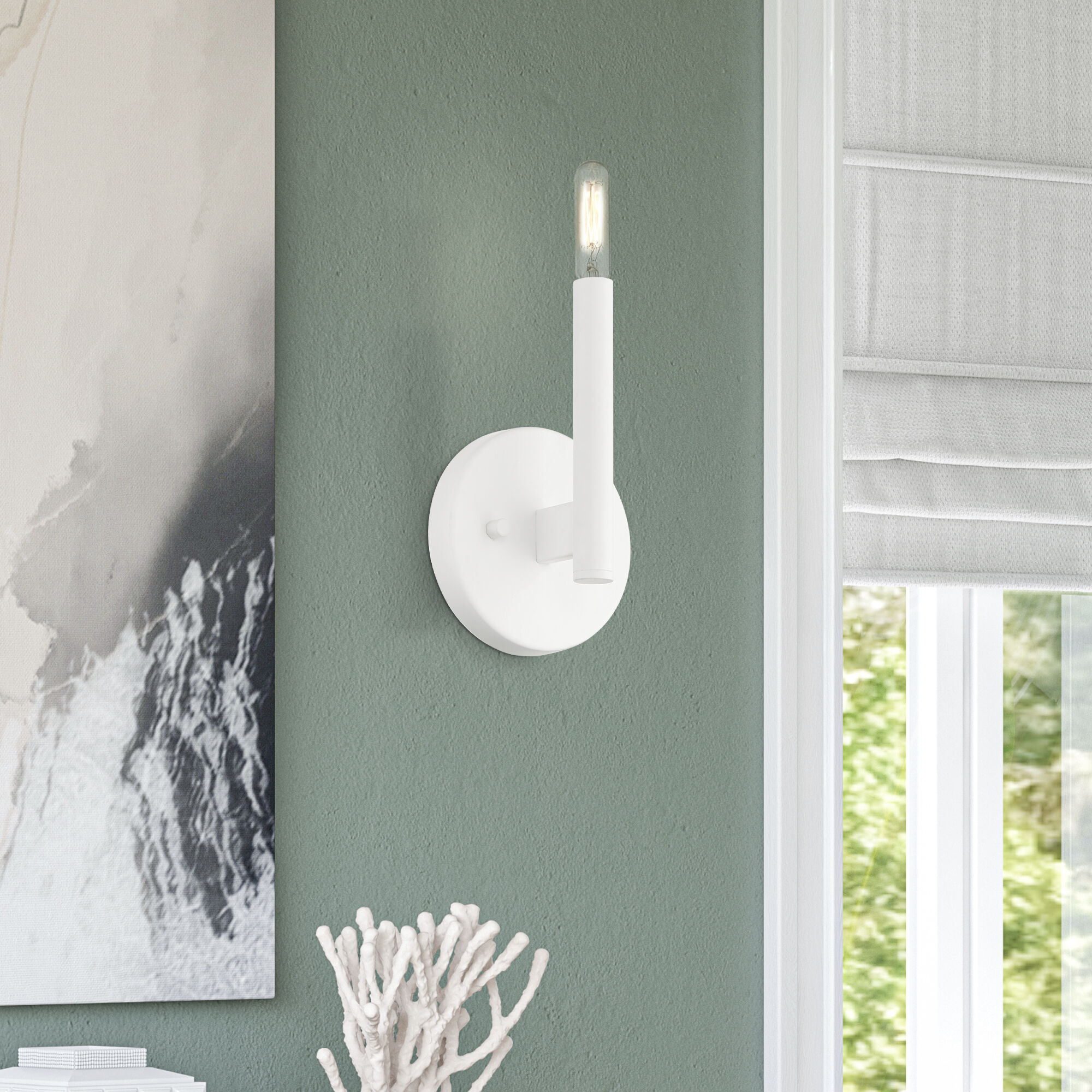 Copenhagen 1 Light 5.13 inch White ADA Wall Sconce Wall Light, Single