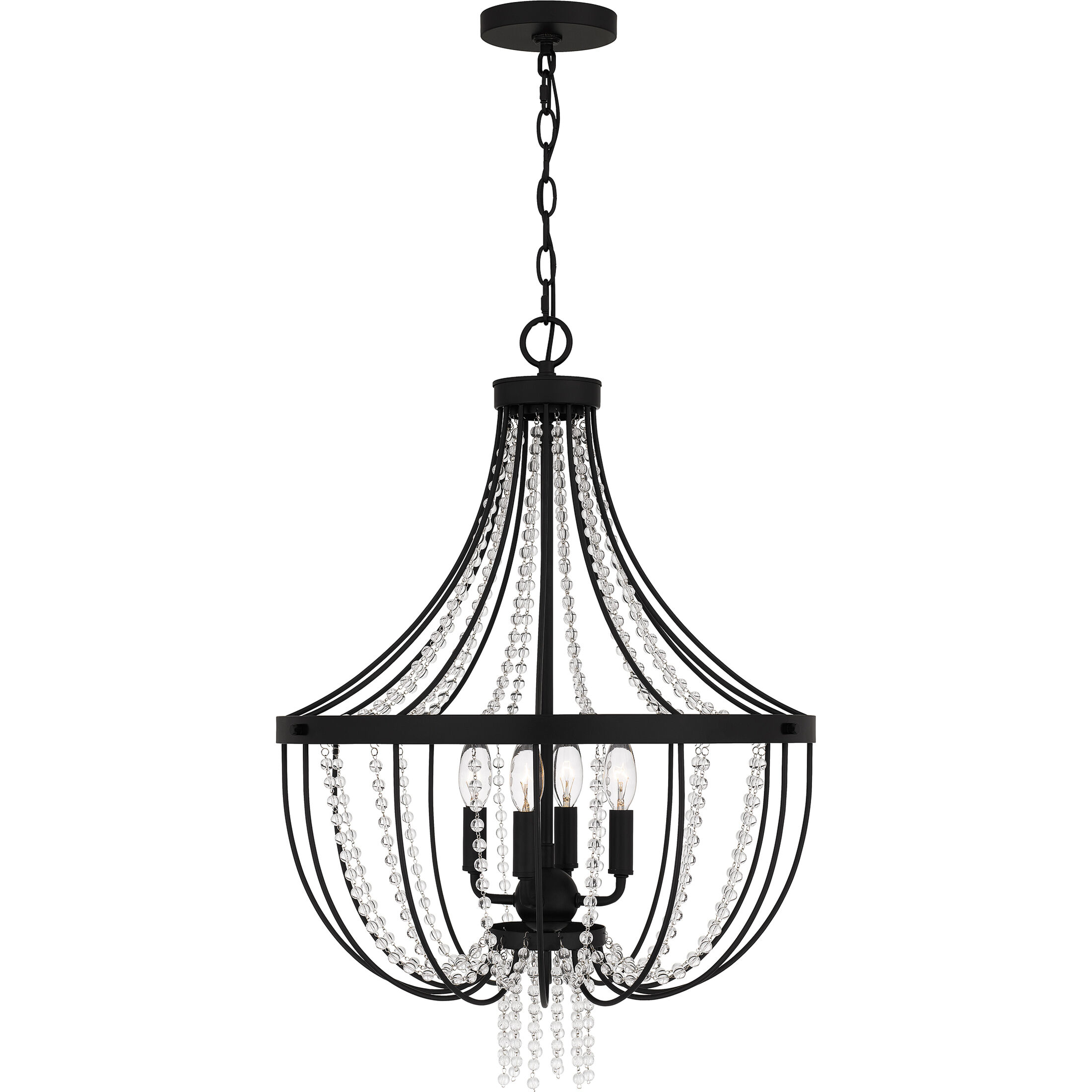 Adelaide 4 Light 20 inch Matte Black Pendant Ceiling Light
