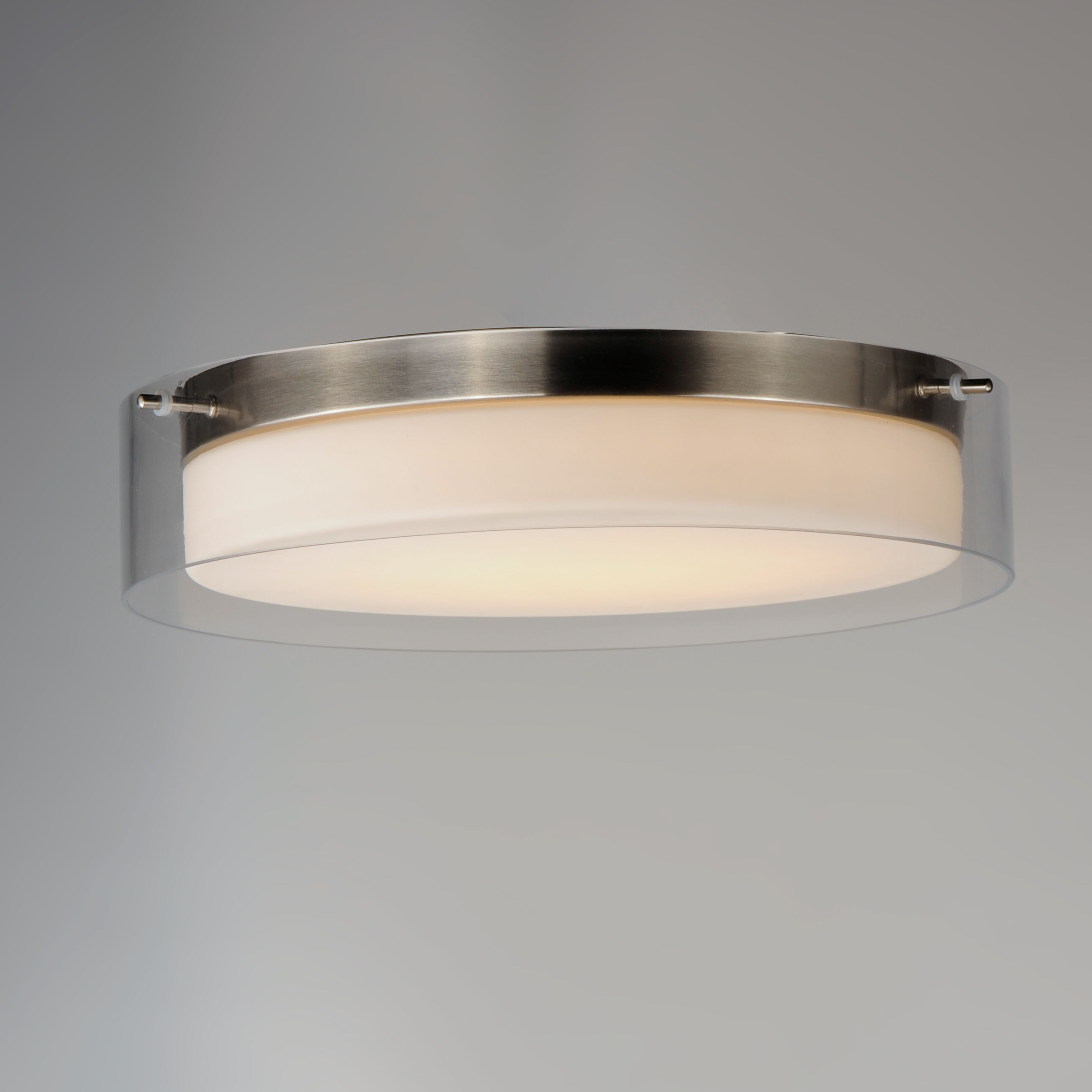 Duo LED 16 inch Satin Nickel Flush Mount Ceiling Light