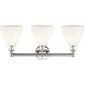 Bristol Glass 3 Light 25.5 inch Polished Nickel Bath Vanity Light Wall Light in Matte White