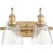 Fort Worth 2 Light 17.75 inch Aged Brass Vanity Light Wall Light