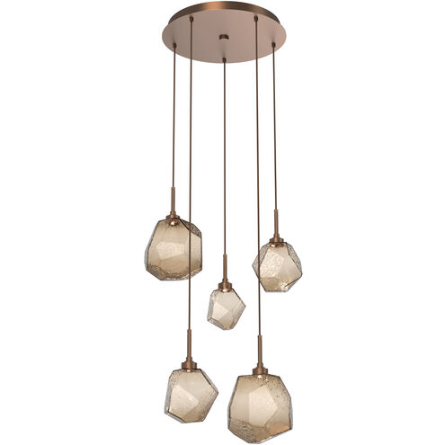 Gem LED 22 inch Burnished Bronze Chandelier Ceiling Light in 3000K LED, Round Multi-Port