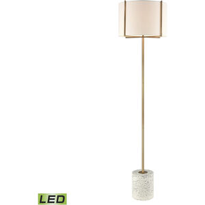 Trussed 63 inch 150.00 watt White with Aged Brass Floor Lamp Portable Light