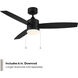 Atlantis 52 inch Matte Black Downrod Ceiling Fans, WAC Fans Limited
