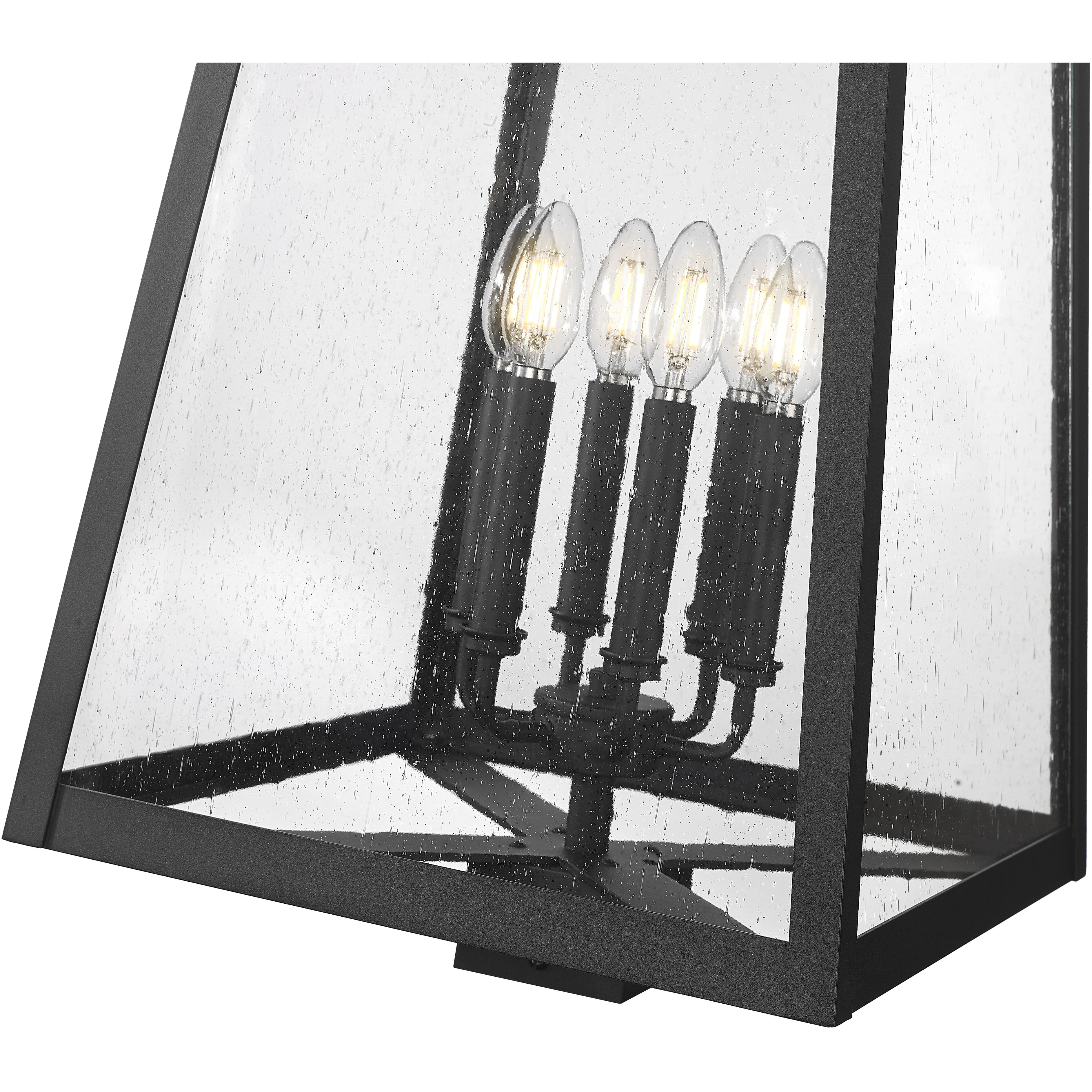 Rainer 6 Light 30 inch Black Outdoor Post Mounted Fixture in G9