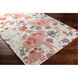 Botanical 36 X 24 inch Rose/Rust/Camel/Charcoal/Medium Gray/Light Gray Rugs, Rectangle