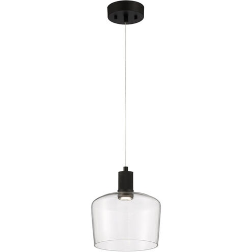 Port Nine LED 9 inch Matte Black Pendant Ceiling Light in Clear