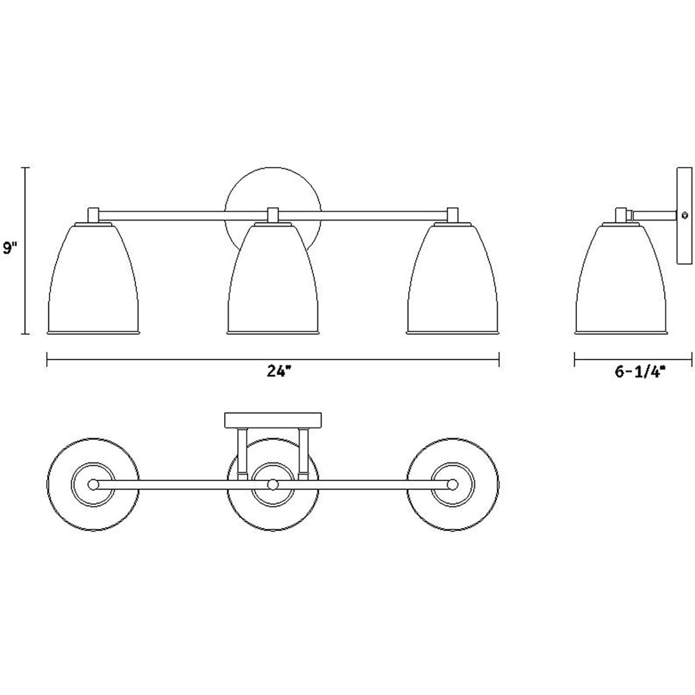 Biba 3 Light 24 inch Brushed Gold Vanity Light Wall Light