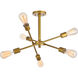 Newtown 6 Light 17 inch Brass Flush Mount Ceiling Light