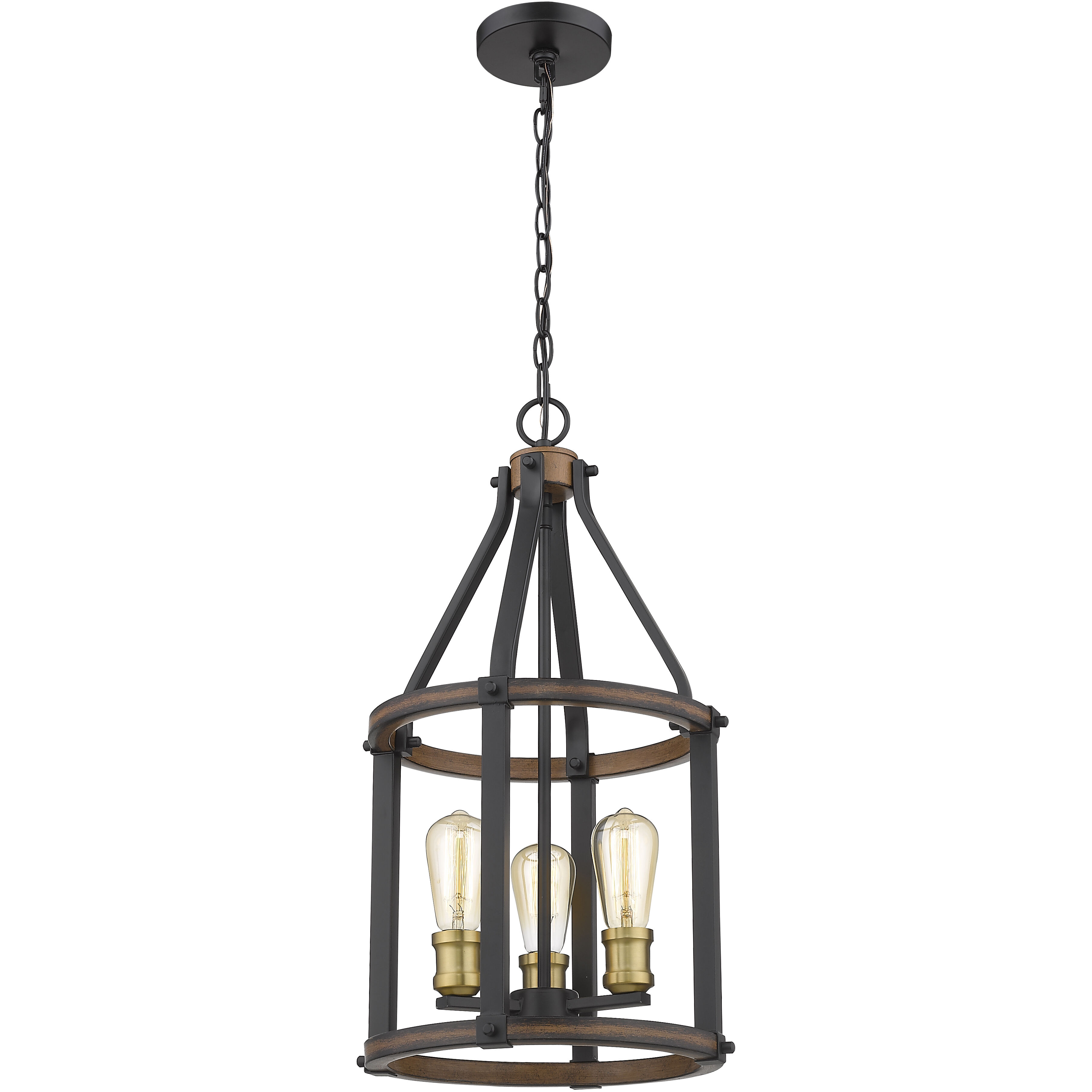 Kirkland 3 Light 12 inch Rustic Mahogany Pendant Ceiling Light