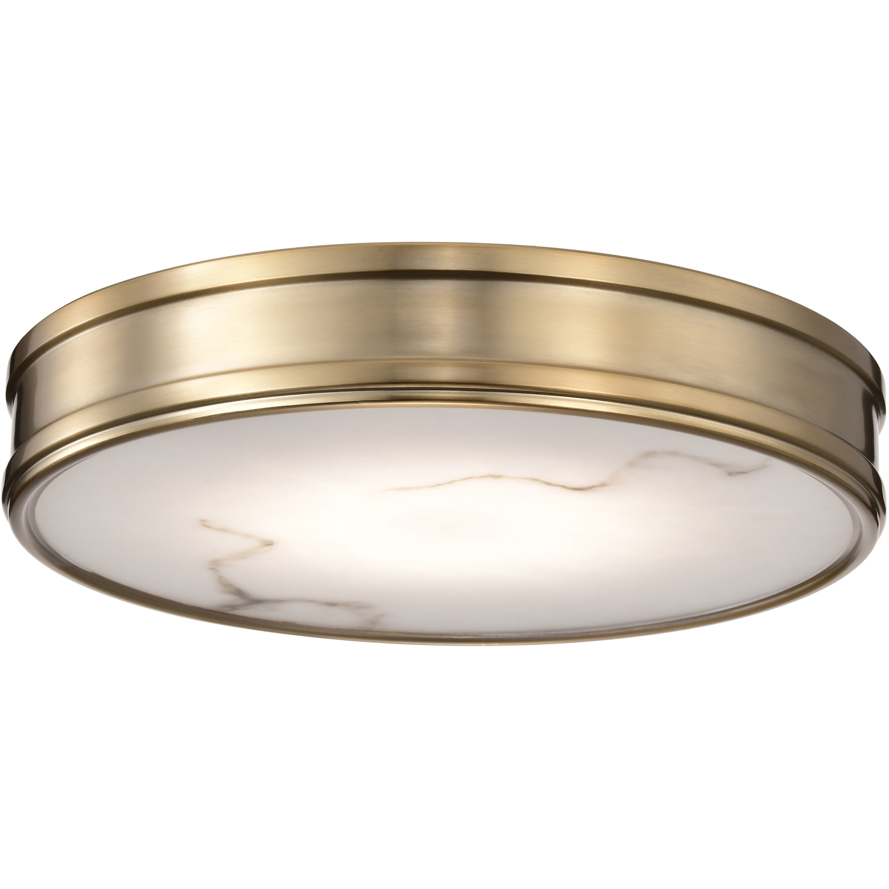 Kendall LED 14.25 inch Burnished Brass Flush Mount Ceiling Light