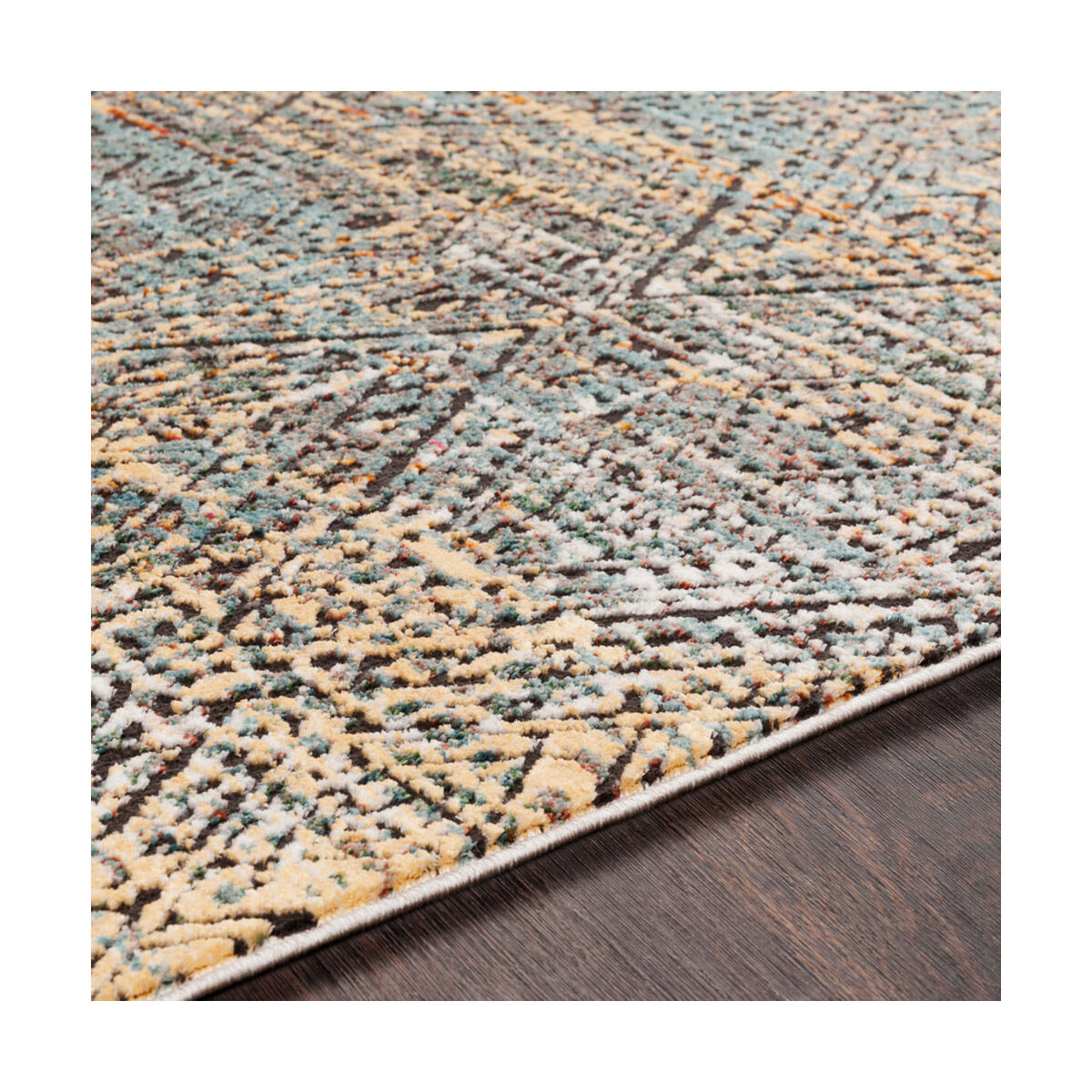 Herati 35 X 24 inch Aqua/Butter/Bright Blue/Dark Green/Bright Orange Rugs, Rectangle
