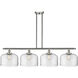 Ballston X-Large Bell LED 48 inch Brushed Satin Nickel Island Light Ceiling Light in Clear Glass, Ballston