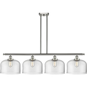 Ballston X-Large Bell LED 48 inch Brushed Satin Nickel Island Light Ceiling Light in Clear Glass, Ballston