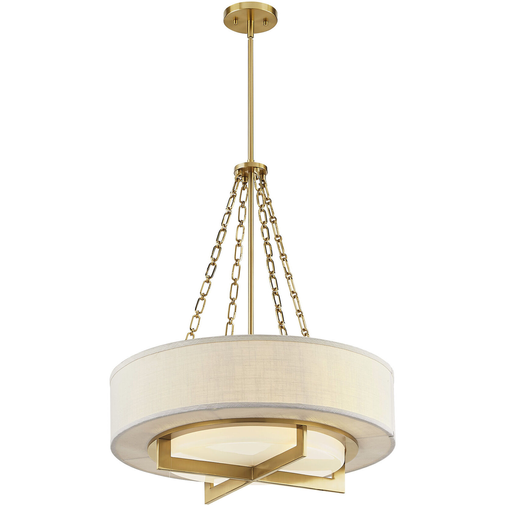 Brentwood 4 Light 24 inch Warm Brass Pendant Ceiling Light