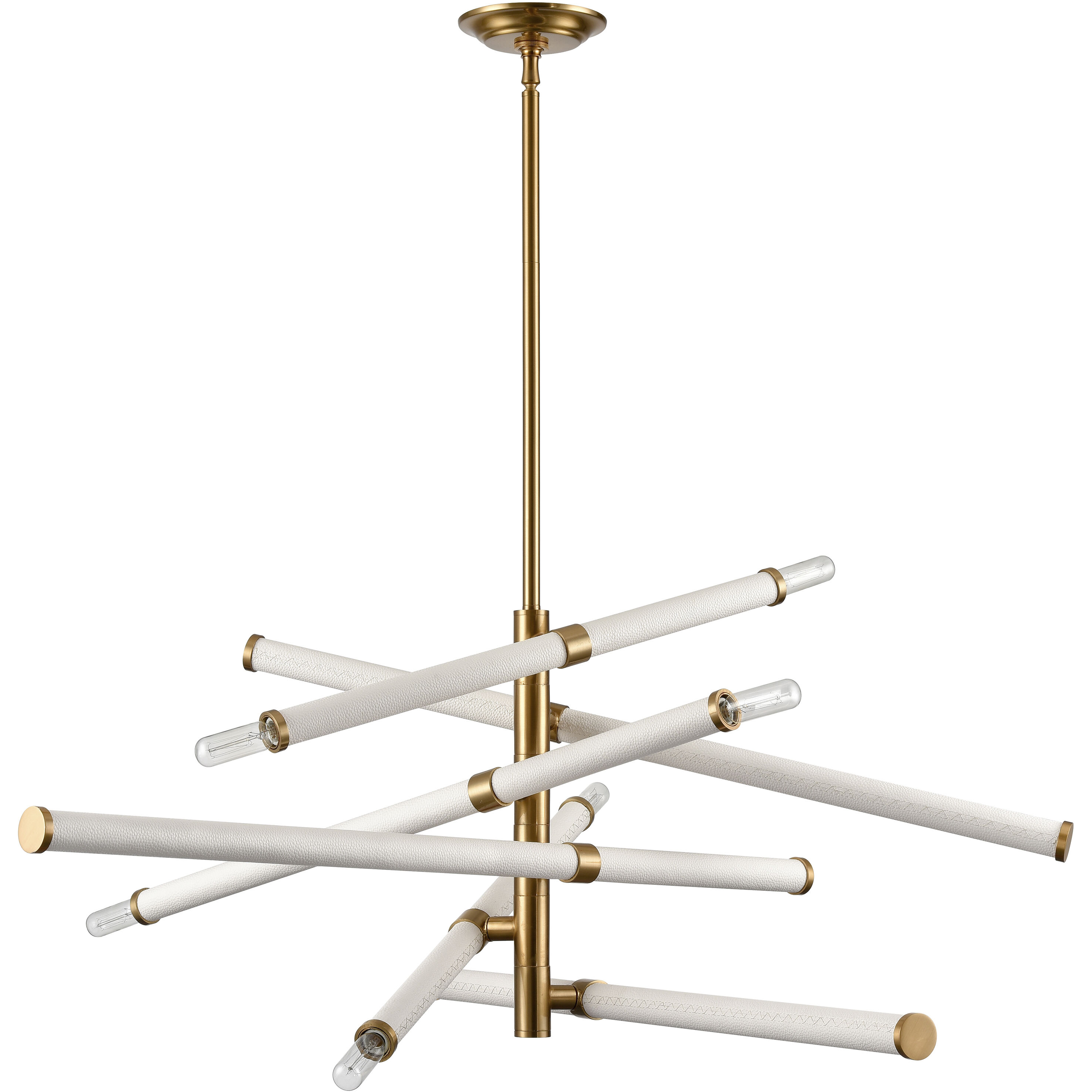 Crosspiece 6 Light 39 inch White Chandelier Ceiling Light