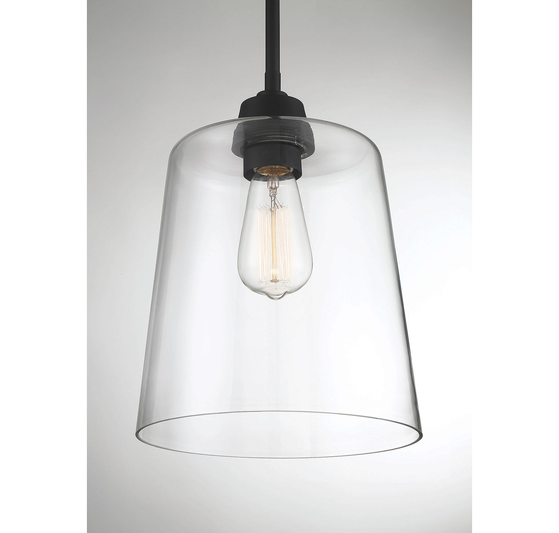 Industrial 1 Light 9.5 inch Matte Black Pendant Ceiling Light