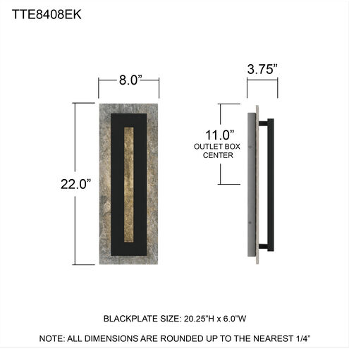 Tate LED 22 inch Earth Black Outdoor Wall Lantern, Large