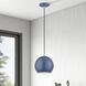 Kuppola 9.25 inch Ocean Blue with Brushed Nickel Accents Pendant Ceiling Light, Globe