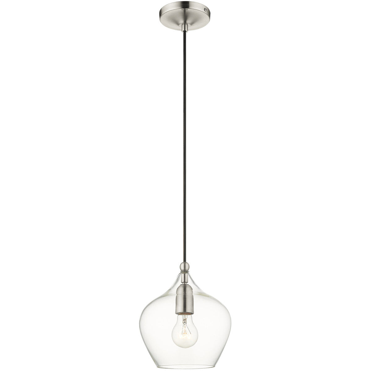 Pendants 1 Light 8 inch Brushed Nickel Pendant Ceiling Light