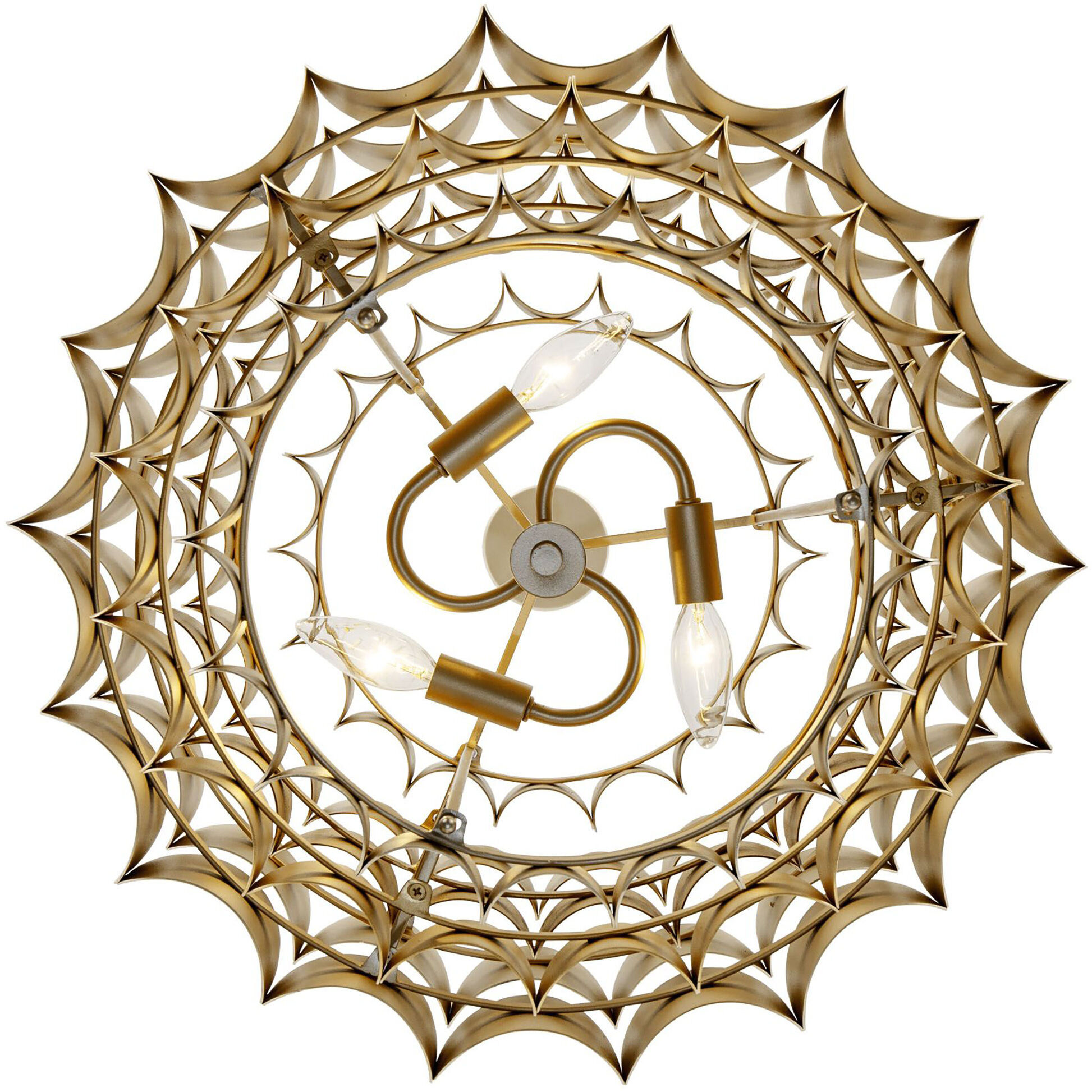 Swoon 3 Light 20 inch Antique Gold Pendant Ceiling Light, Smithsonian Collaboration