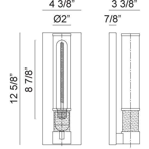 Tubo Wall Sconce Wall Light in Matte Black and Chrome
