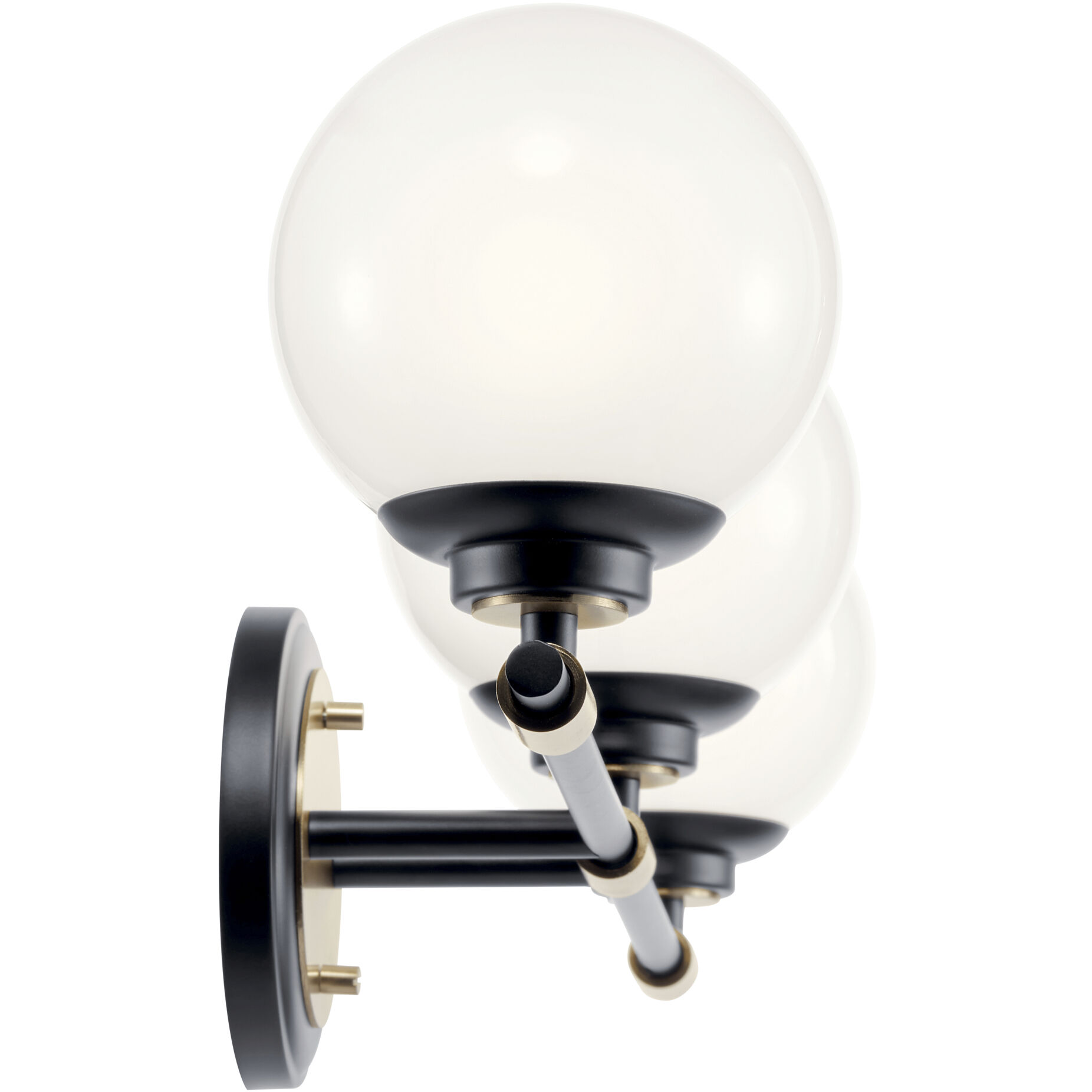 Benno 3 Light 24.5 inch Black and Champagne Bronze Bath Bracket Wall Light, 3 Arm